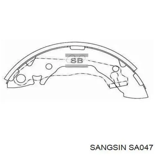 SA047 Sangsin колодки тормозные задние барабанные