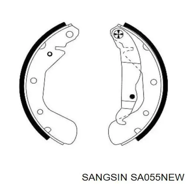 Купить SA055NEW Sangsin Задние барабанные тормозные колодки