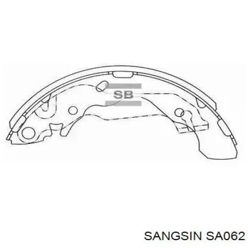 SA062 Sangsin колодки тормозные задние барабанные