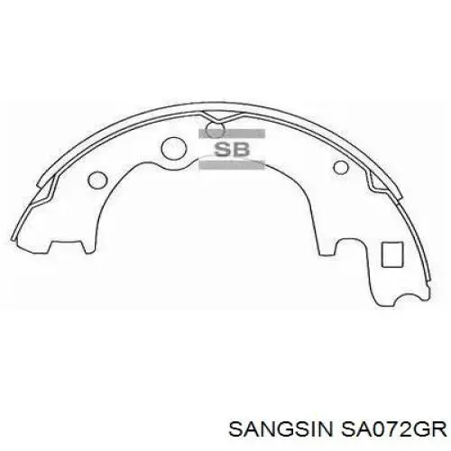 Задние барабанные колодки SA072GR Sangsin