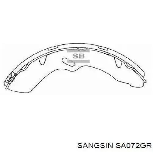 Купить SA072 Sangsin Задние барабанные тормозные колодки
