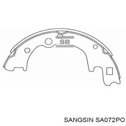 Задние барабанные колодки SA072PO Sangsin