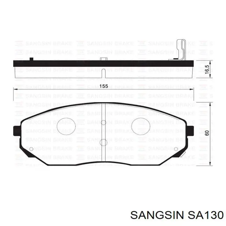 SA130 Sangsin Барабанные тормозные колодки