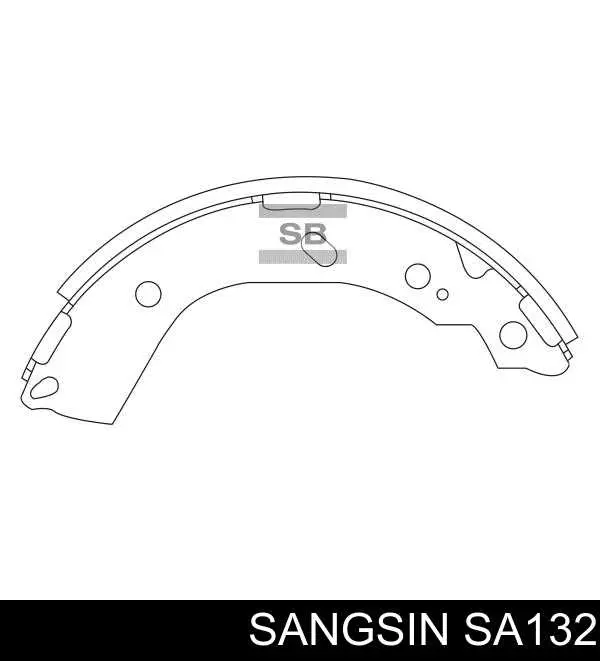 Колодки тормозные задние барабанные Sangsin SA132