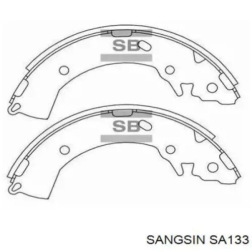 SA133 Sangsin колодки тормозные задние барабанные