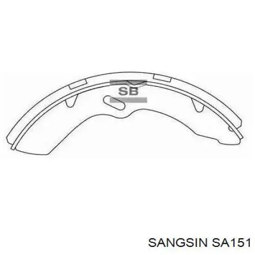 Задние барабанные колодки SA151 Sangsin