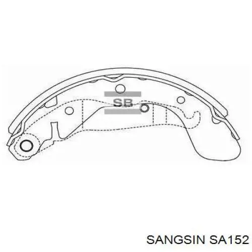 Задние барабанные колодки SA152 Sangsin