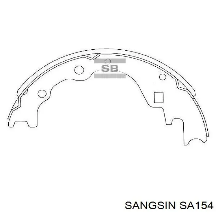 SA154 Sangsin Барабанные тормозные колодки