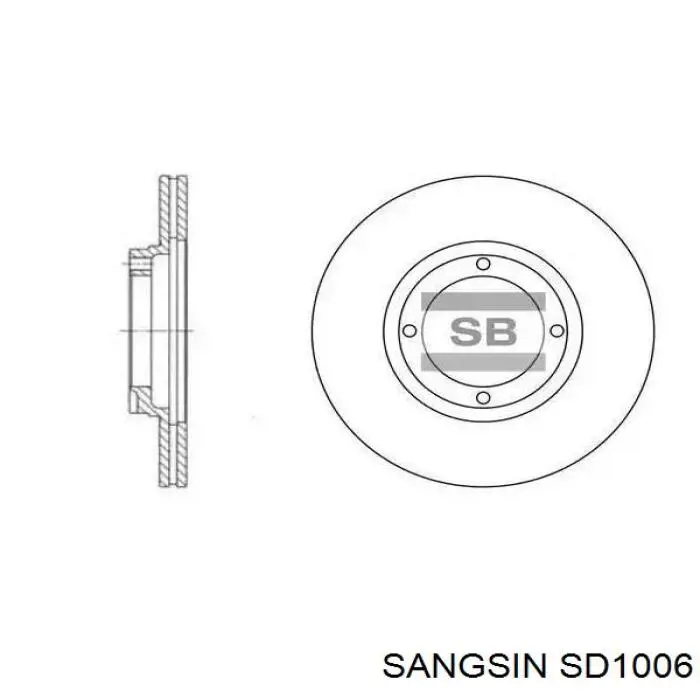 Диск тормозной задний SANGSIN SD1006
