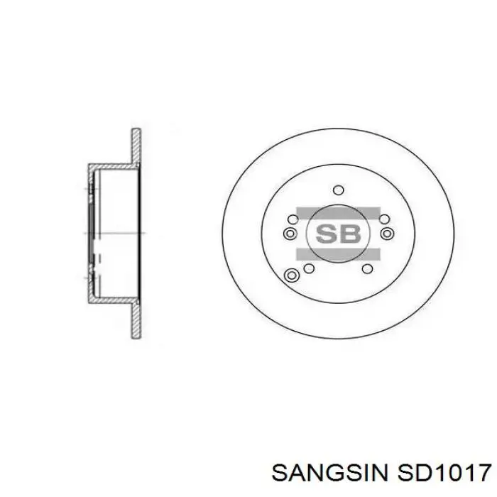 Купить SD1017 Sangsin Диск тормозной задний