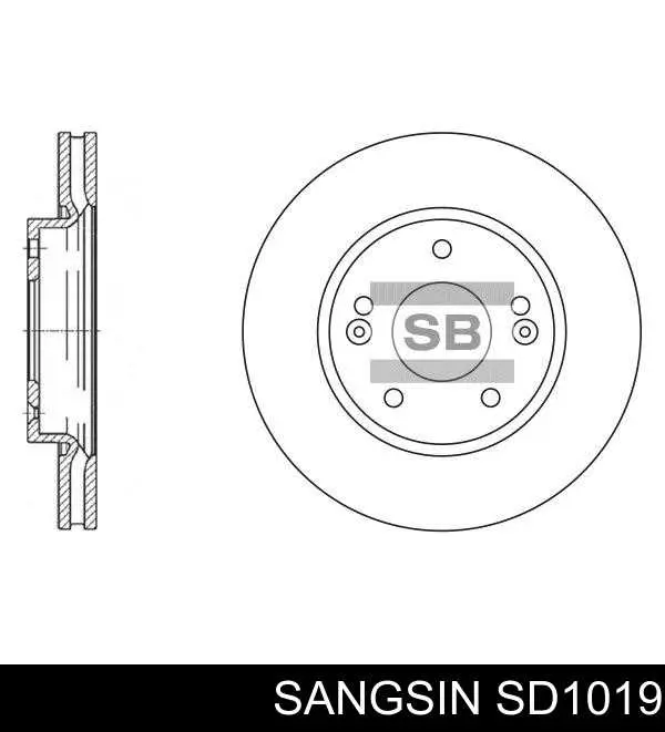 Диск тормозной передний Sangsin SD1019