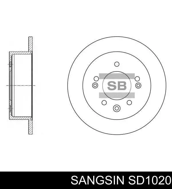 Диск тормозной задний SANGSIN SD1020