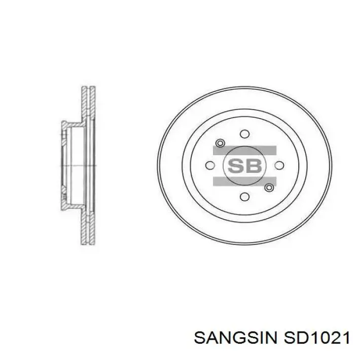 Передние тормозные диски SD1021 Sangsin