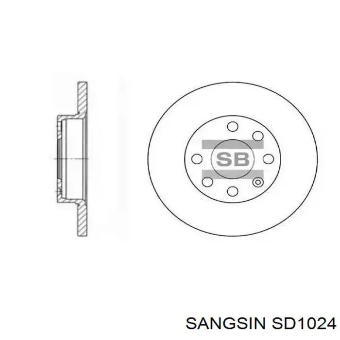 Купить SD1024 Sangsin Диск тормозной задний