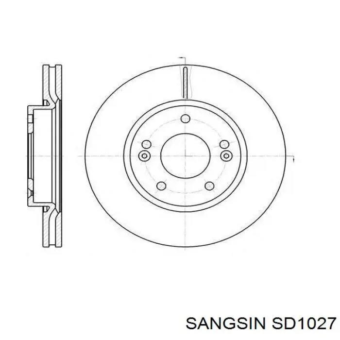 Передние тормозные диски SD1027 Sangsin