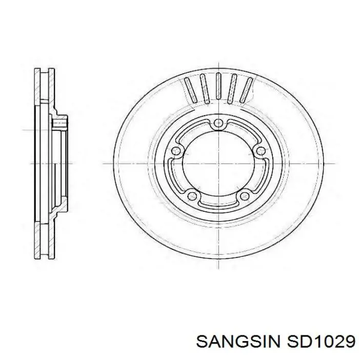 SD1029 Sangsin диск тормозной передний
