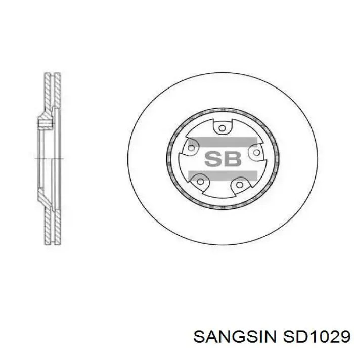 SD1029 Sangsin Диск тормозной передний