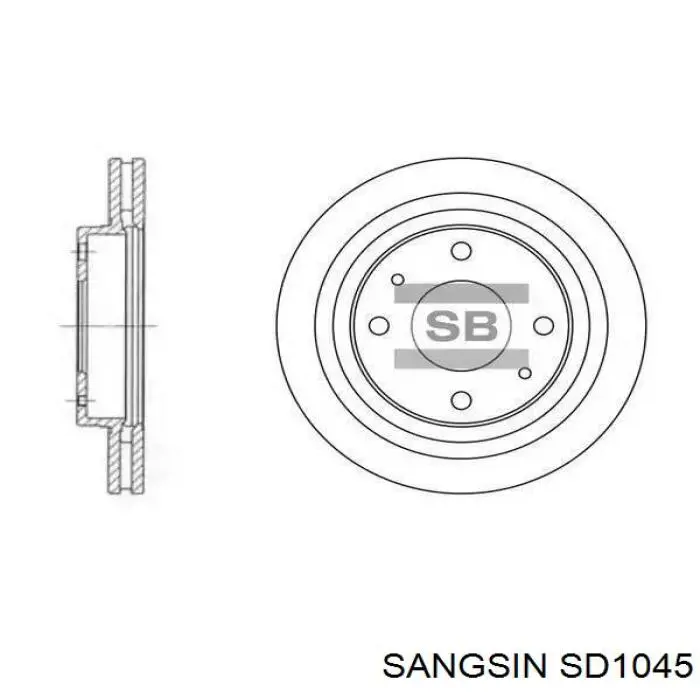 SD1045 Sangsin диск тормозной передний