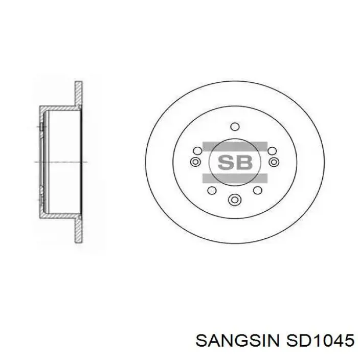 Тормоз дисковый передний Sangsin SD1045 цена, от 25.71 USD