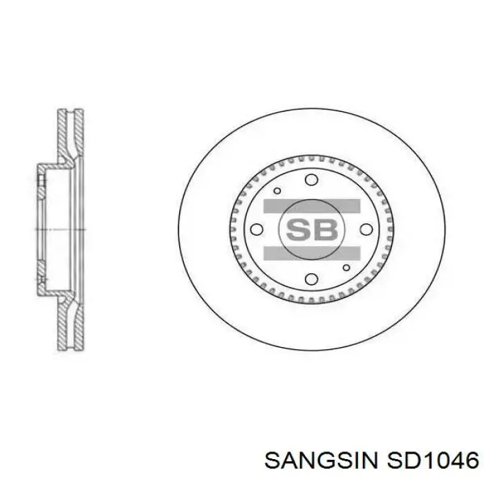 SD1046 Sangsin диск тормозной передний
