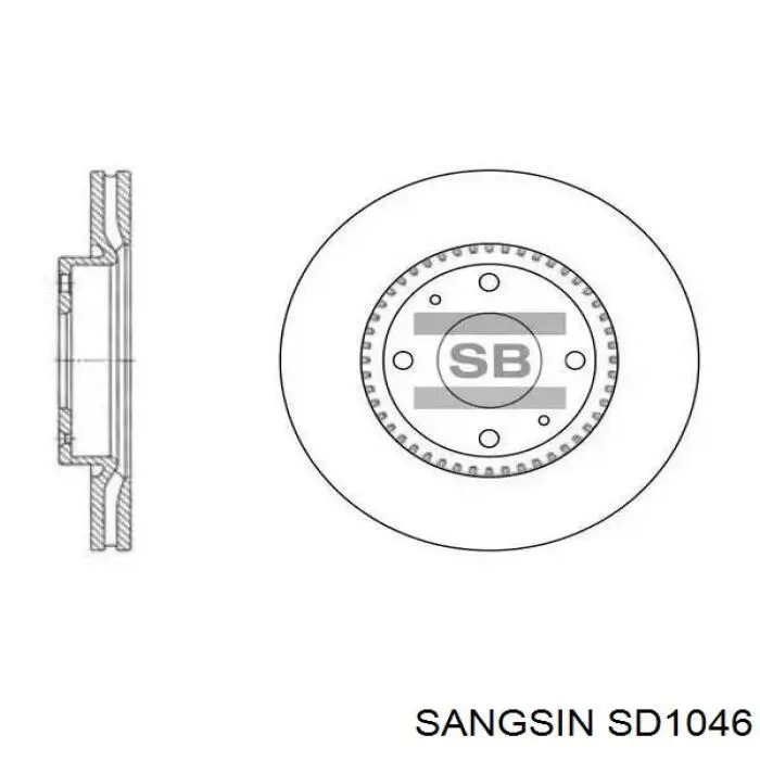 Передние тормозные диски SD1046 Sangsin