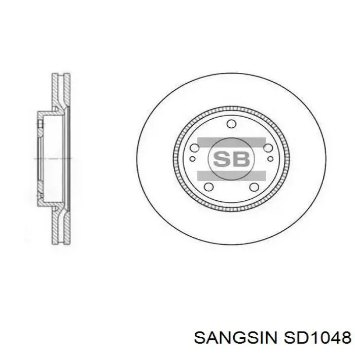SD1048 Sangsin Диск тормозной передний