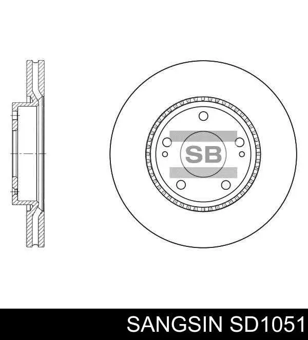 Диск тормозной передний SANGSIN SD1051