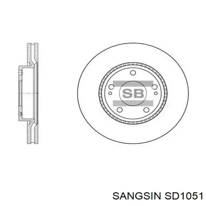 Диск гальмівний передній SD1051 Sangsin