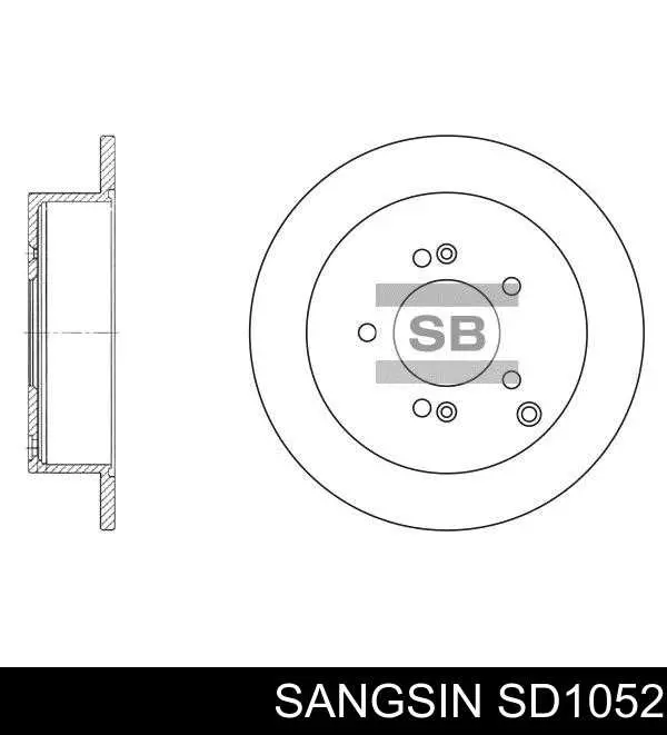Диск тормозной задний Sangsin SD1052