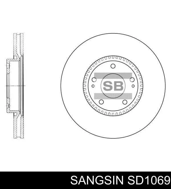 Диск тормозной передний SANGSIN SD1069