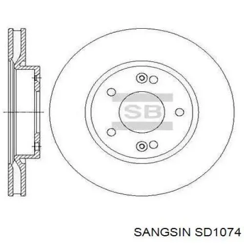Диск гальмівний передній SD1074 Sangsin
