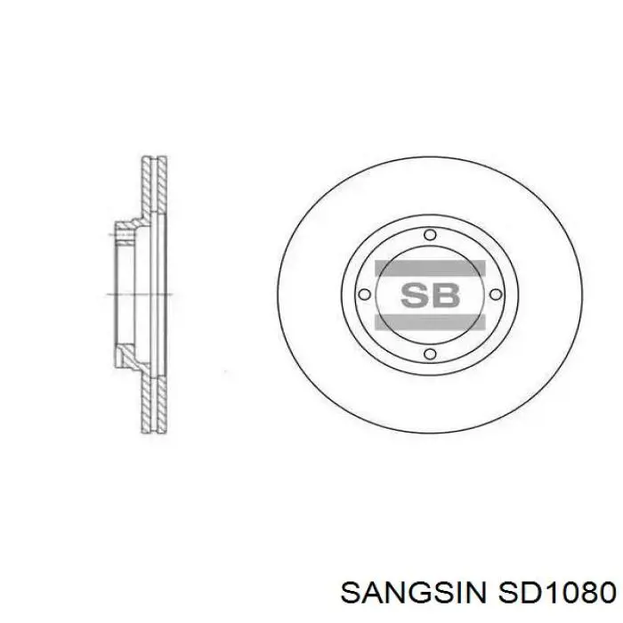 Диск тормозной задний Sangsin SD1080