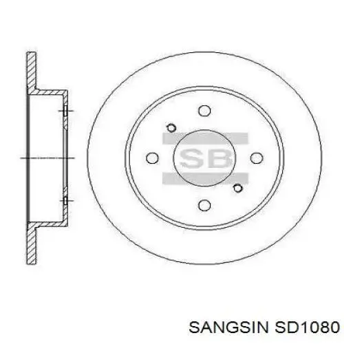 Задний тормозной диск Sangsin SD1080 цена, от 26.05 USD