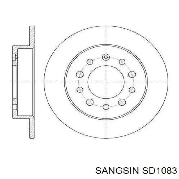 Задний тормозной диск Sangsin SD1083 цена, от 24.48 USD
