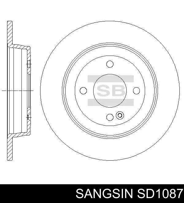 Диск тормозной задний Sangsin SD1087