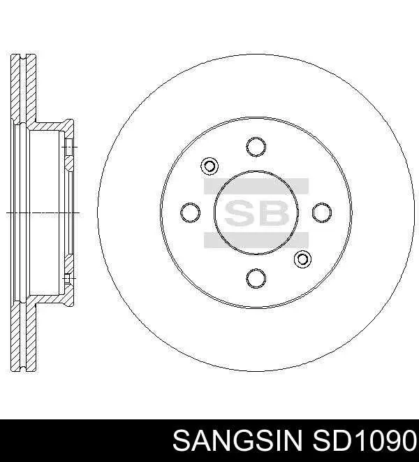 Диск тормозной передний SANGSIN SD1090