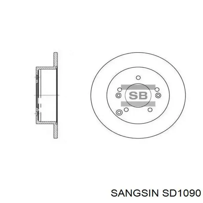 Передние тормозные диски SD1090 Sangsin
