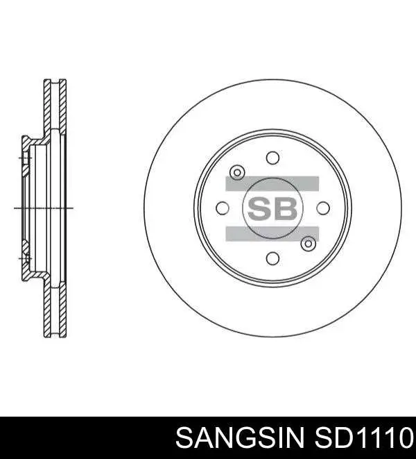 Диск тормозной передний Sangsin SD1110