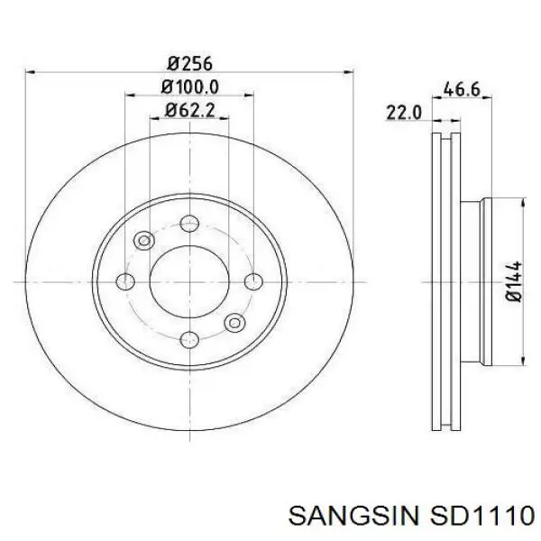 SD1110 Sangsin Диск тормозной передний
