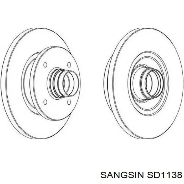 Диск гальмівний задній SD1138 Sangsin