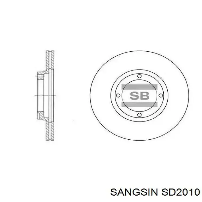 Диск тормозной передний SANGSIN SD2010