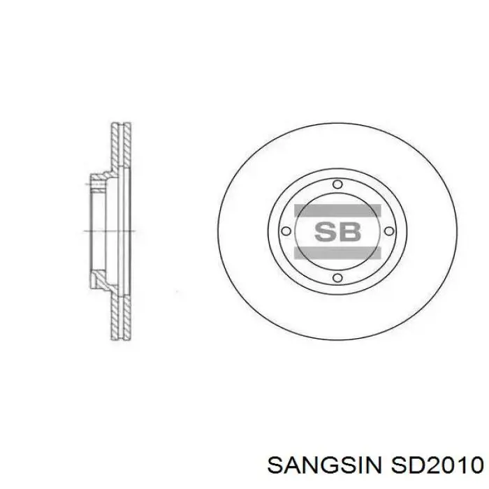 Передние тормозные диски SD2010 Sangsin