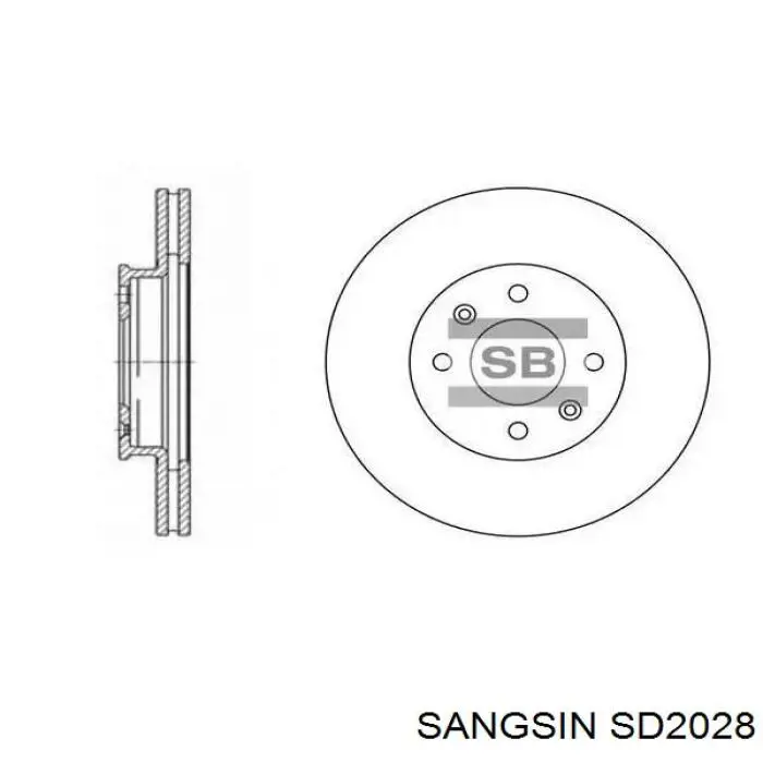 SD2028 Sangsin диск тормозной передний