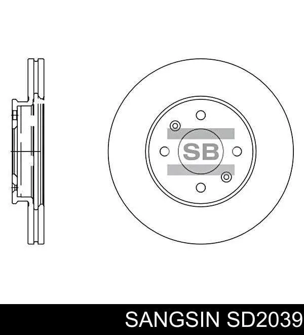 SD2039 Sangsin диск тормозной передний