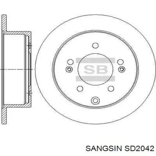 SD2042 Sangsin disco do freio traseiro