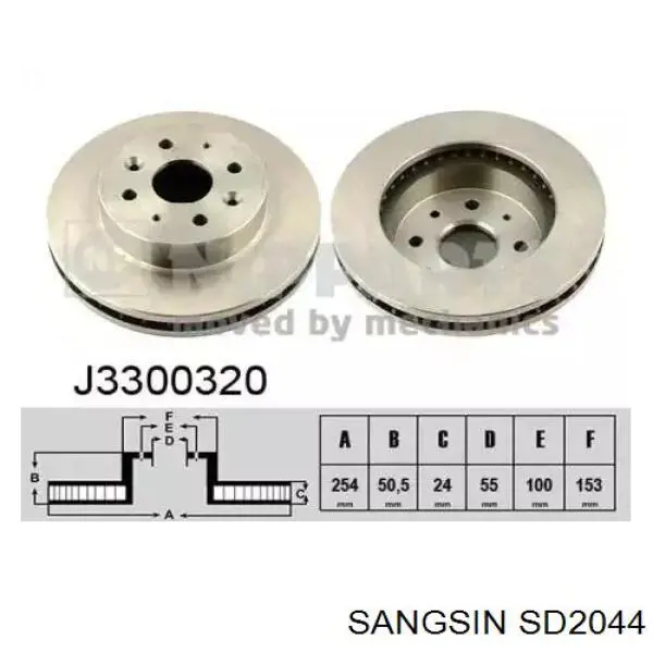 Тормоз дисковый передний Sangsin SD2044 цена, от 22.97 USD