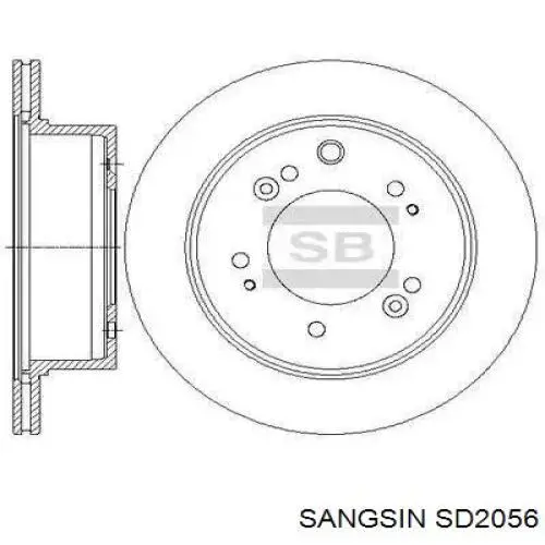 Диск тормозной задний SANGSIN SD2056