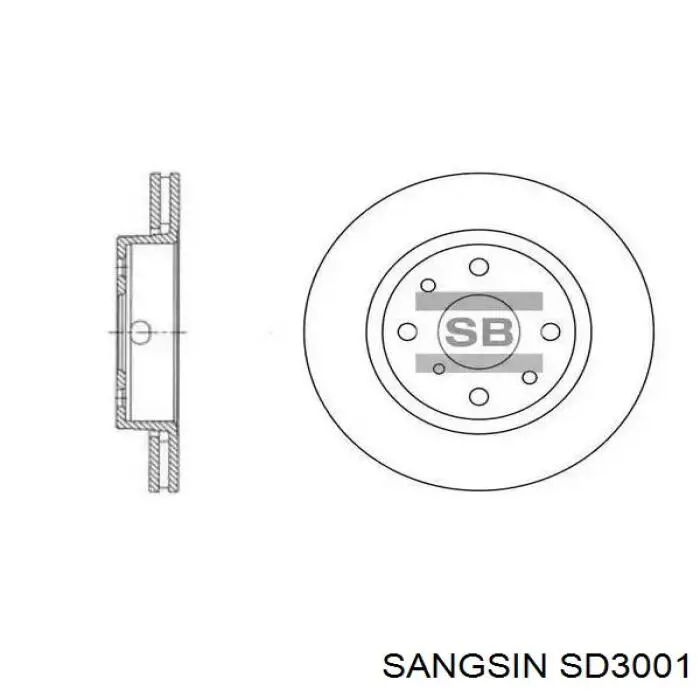 Тормоз дисковый передний Sangsin SD3001 цена, от 21.39 USD