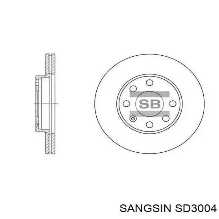 Передние тормозные диски SD3004 Sangsin