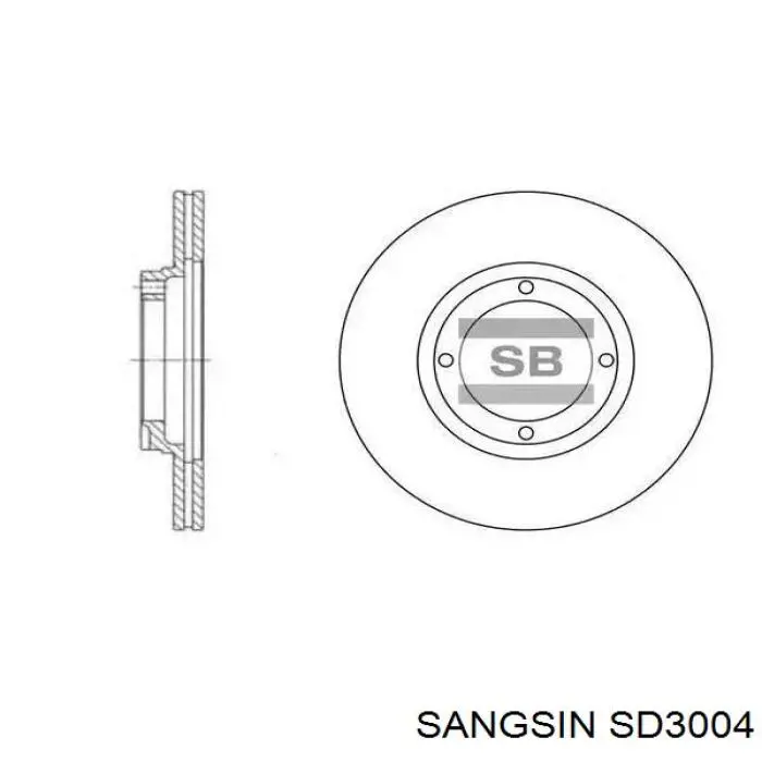 SD3004 Sangsin диск тормозной передний